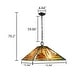 preview thumbnail 8 of 6, Tiffany-Style 2-Light Mission Ceiling Pendant 16" Shade.