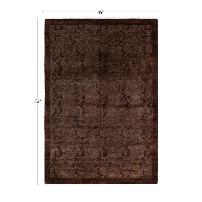 Overdyed One-of-a-Kind Hand-Knotted Area Rug - Brown - 4' 1" x 6' 0"