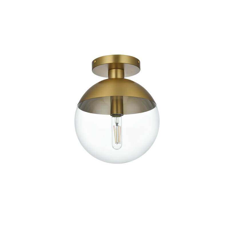 1-light 10-inch Glass Orb Flush Mount Light Fixture