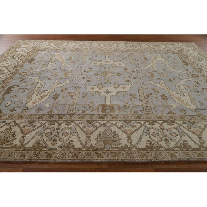 Oushak Oriental Area Rug Hand-Knotted Wool Carpet - 9'0"x 11'10"