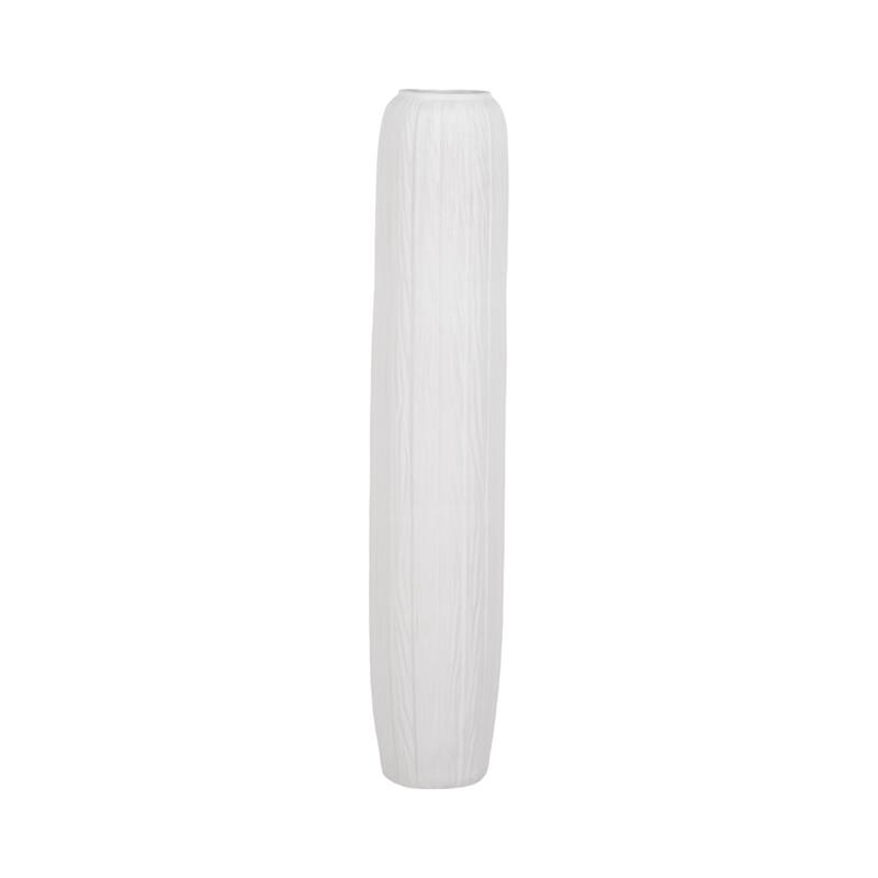 Ceramic Modern Rough Cylinder Floor Vase - White, 48"
