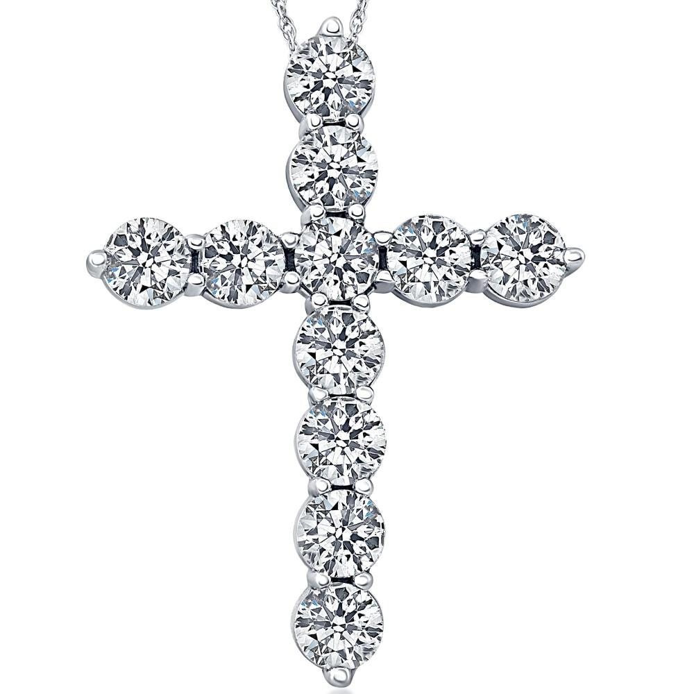 Bliss Diamond 2Cttw Diamond Cross Pendant in White Gold Women's Necklace