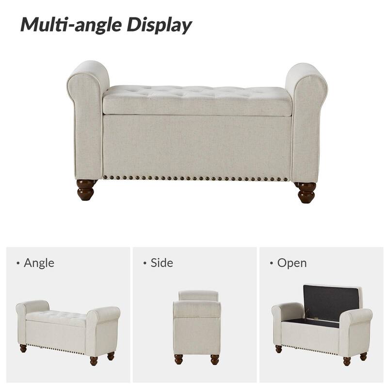 Silvia Upholstered Bench with Storage Space