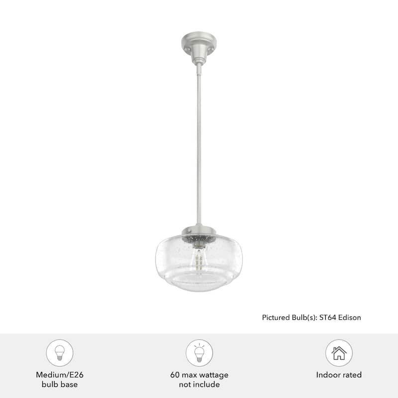 Hunter 10" Saddle Creek 1 Light Pendant or Semi-Flush Mount Ceiling Light - Kitchen Island, Dining Room, Entry