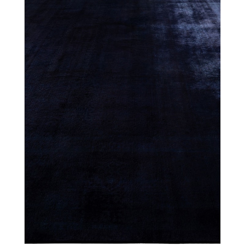 Overton Hand Knotted Wool Vintage Inspired Modern Contemporary Overdyed Purple Area Rug - 12' 3" x 15' 7"