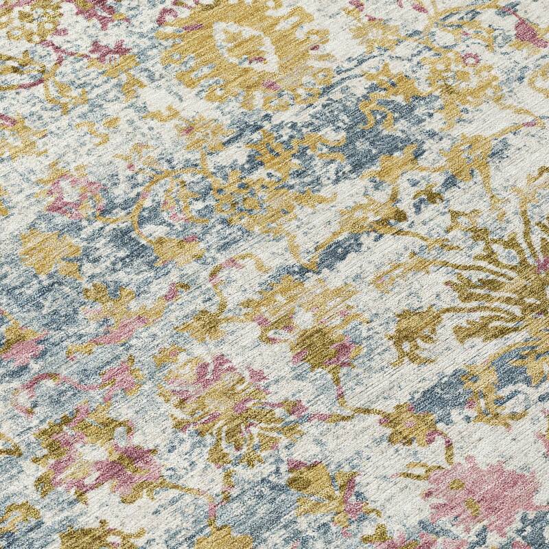 Machine Washable Indoor/Outdoor Vintage Traditional Chantille Rug