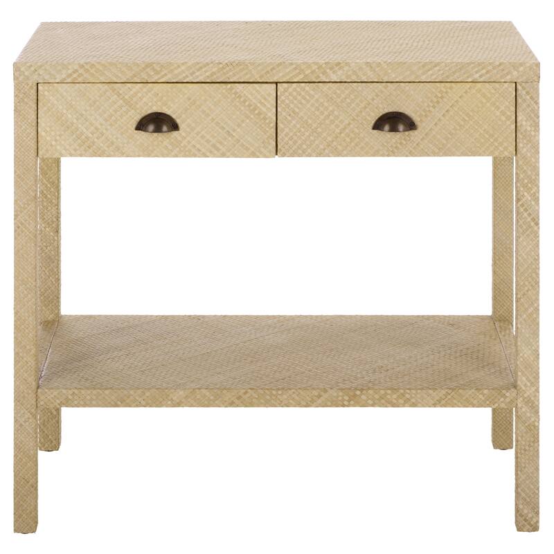 SAFAVIEH Francisca 2-Drawer 1-Shelf Console Table - 31" W x 14" L x 30" H - 31"W x 14"D x 30"H - Natural