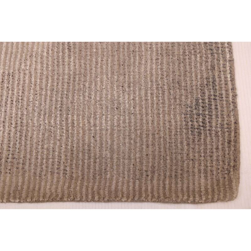 ECARPETGALLERY Hand Loomed Loreto Taupe Viscose, Wool Rug - 5'4 x 7'5