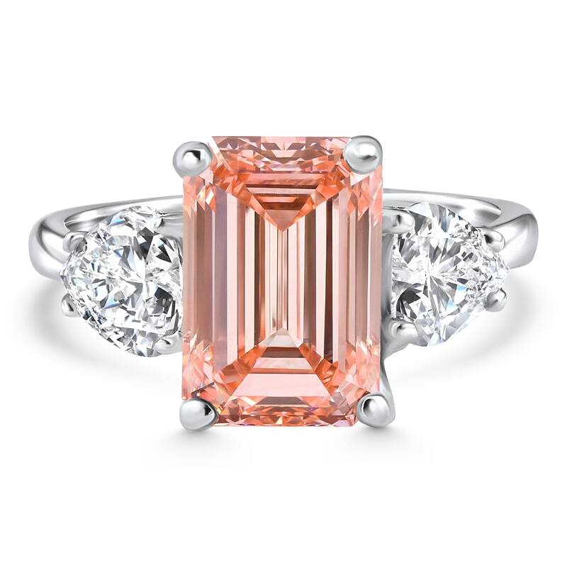 Certified 3.90Ct Fancy Vivid Pink Diamond Engagement Ring Gold Lab Grown
