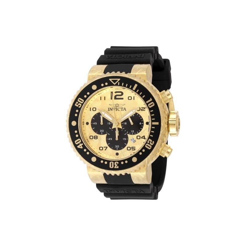 Invicta Men's 48618 Pro Diver Quartz Chronograph Gold, Black Dial Watch - Gold