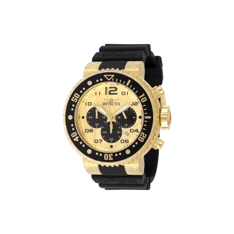 Invicta Men's 48618 Pro Diver Quartz Chronograph Gold, Black Dial Watch - Gold