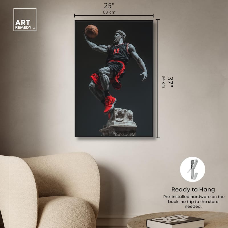 Basketball Sculpture Canvas by Art Remedy