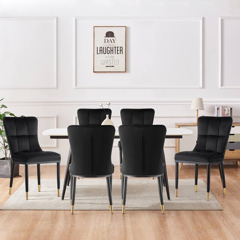Modern Velvet Upholstered Dining Chairs, Set of 2/4 - 35.8"H x 18.9"W x 23.2"D