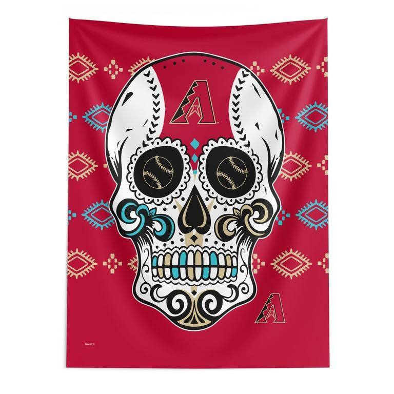 MLB Candy Skull Printed Wall Hanging - 50" x 60" - Arizona Diamondbacks
