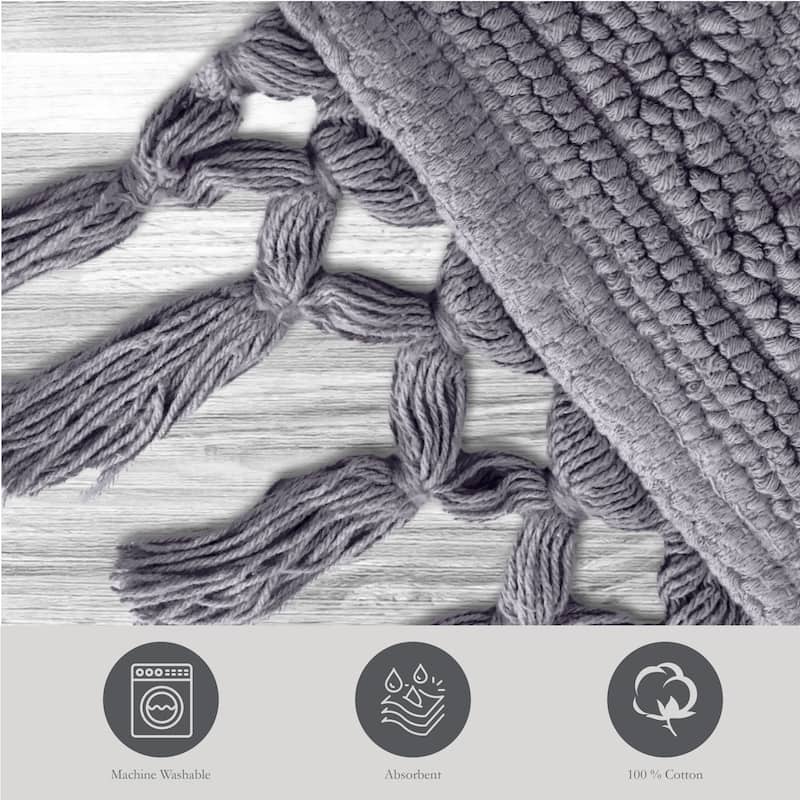 Jean Pierre Ricardo Cotton Fringe Bath Rug
