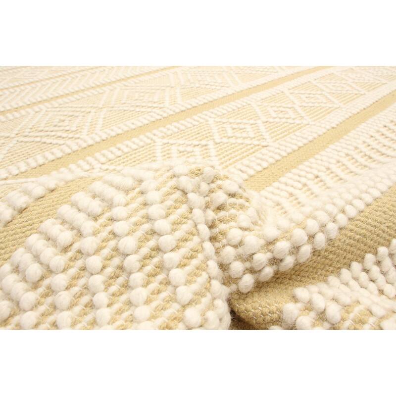 ECARPETGALLERY Braid weave Sienna Cream Wool Rug - 5'2 x 8'1