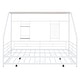 preview thumbnail 19 of 38, Metal Full Size House Bed with Trundle and Built-in Shelf