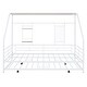 preview thumbnail 32 of 78, Metal House Bed with Trundle, Twin/Full Size Daybed Playhouse Bed with Bulit-in Storage Shelves and Metal Grid for Kids Teens