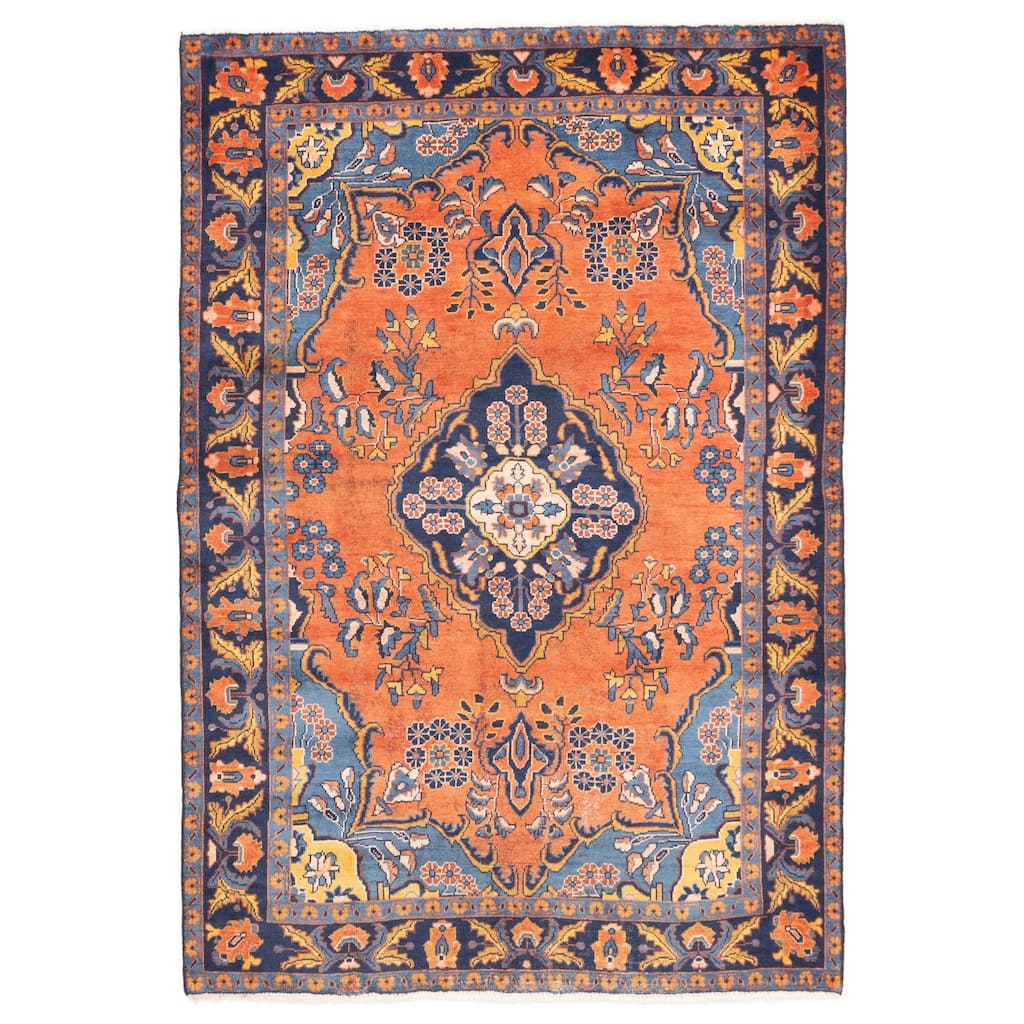 ECARPETGALLERY Hand-knotted Andelz Copper Wool Rug - 5'0 x 7'3
