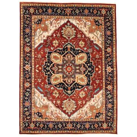 ECARPETGALLERY Hand-knotted Serapi Heritage Red Wool Rug - 9'0 x 12'0