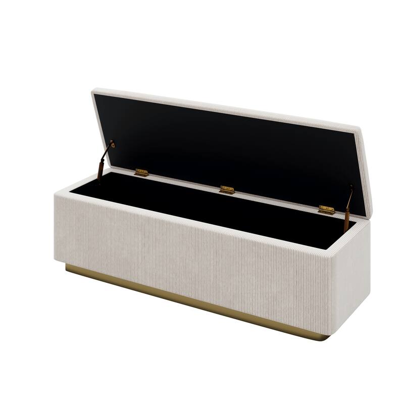 Vertical Stripe Wingback Bed Corduroy Upholstered Bed Frame with High Headboard, Low Profile Platform Bed Light Grey Frame Bed