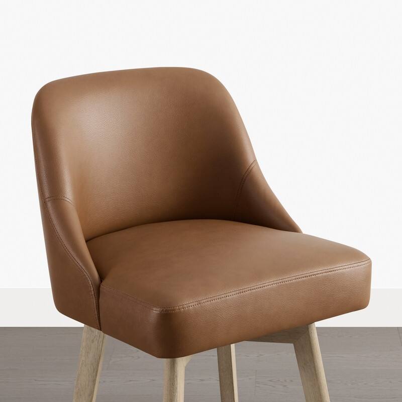 Spruce & Spring Modern Upholstered 360-degree Swivel Bar Stool for Kitchen and Home Bar