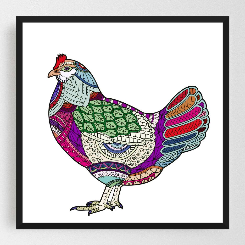Animals Bird Birds Chicken Mixed Media Framed Wall Art Print