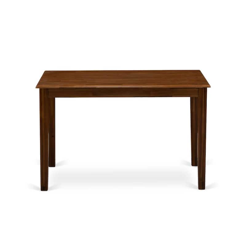 HomeStock 3-Pc Antique Walnut Finish Rectangular Solid Wood Top Dining Table Set