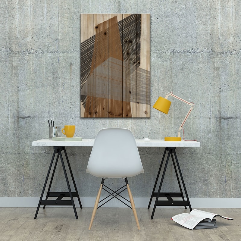 Triangle Stripes II Print On Wood by Jennifer Goldberger - Multi-Color