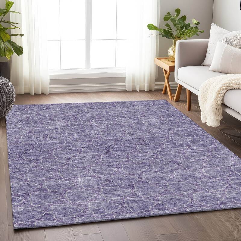 Premium Washable Super Soft Modern Geo Mayfield Rug - Lavender - 9' x 12'