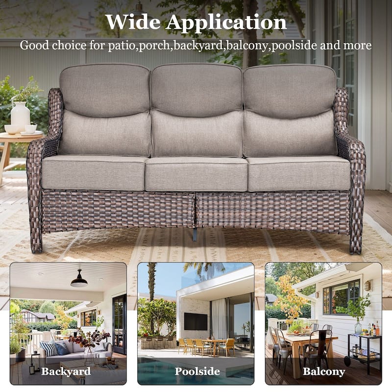Pocassy Outdoor Sofa Patio Swivel Chairs Sets