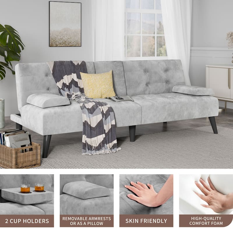 Futzca 64" Small Loveseat, 3 in 1 Cute Convertible Sofa Bed