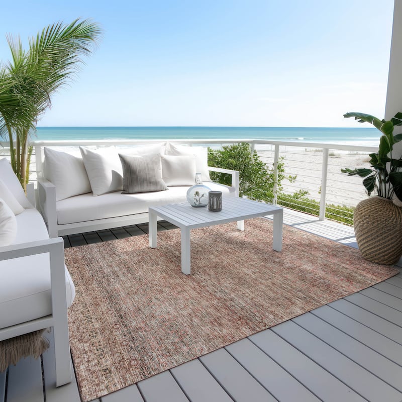 Machine Washable Indoor/ Outdoor Ombre Chantille Rug
