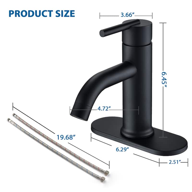 PROOX Single Lever Handle Bathroom Single Hole Basin Stainless Steel Faucet