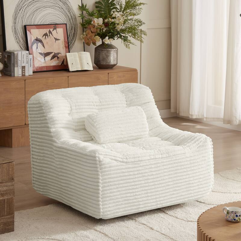 360 Oversize swivel Glider Chair with switchable head pillow and waist pillow , comfortable compression swivel chair