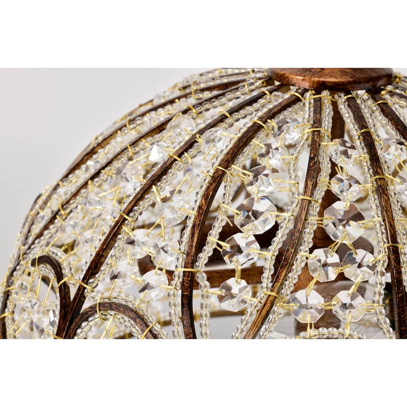 Caseyle Spanish Bronze Table Lamp with Crystal Dome Shade