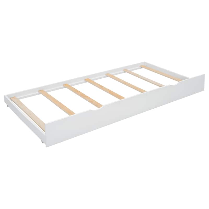 Queen Size Platform Bed with Twin XL Trundle, Wooden Storage Bed Frame with 2 Storage Drawers, One set of Sockets & USB Ports