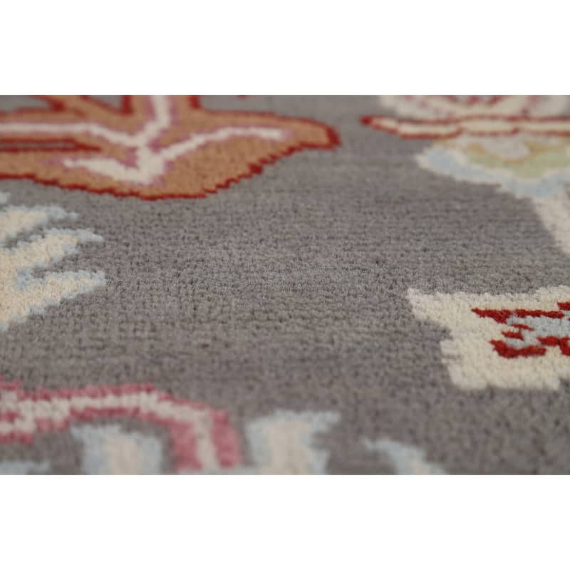 Gray Oushak Oriental Area Rug Handmade Wool Carpet - 8'0"x 9'9"