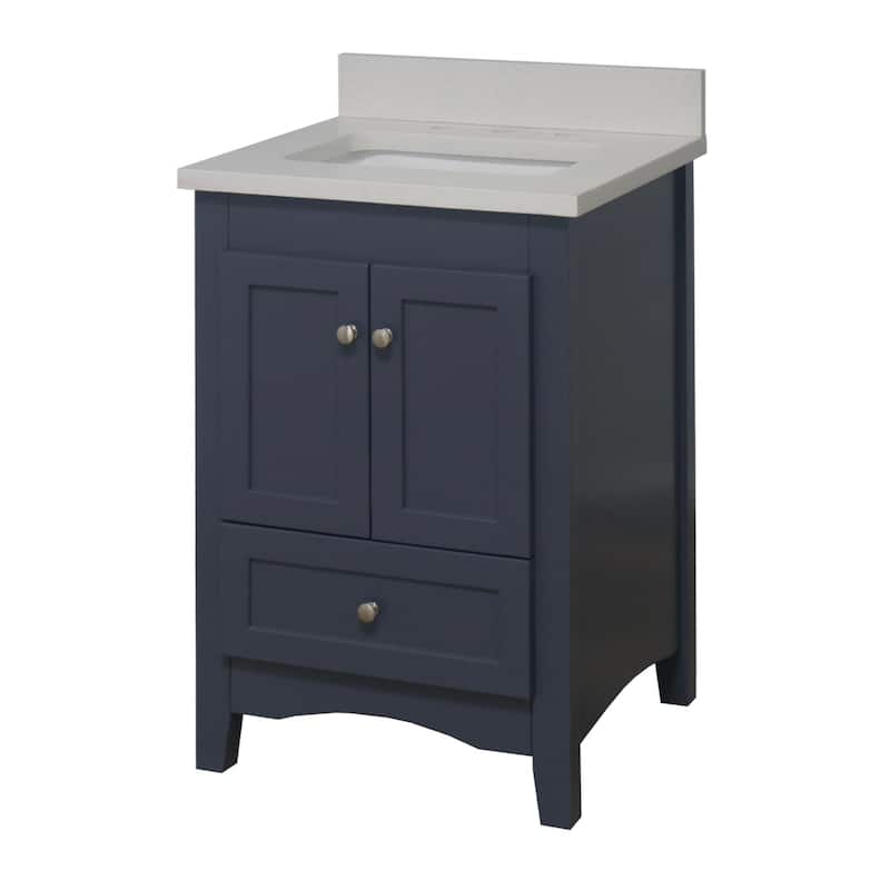 KitchenBathCollection Abbey 24" Bathroom Vanity with Quartz Top