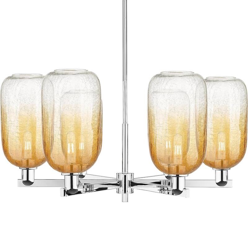 Innovations Lighting 716-6CR-17-24 Brookhaven Cloche Chandelier - Polished Chrome / Amber