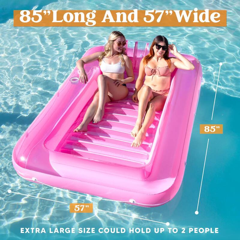 XL Inflatable Tanning Pool Lounge Float,85"x 57"Extra Large Sun Tan Tub Adult Pool Floats Raft for Pool Sunbathing Suntan Blow