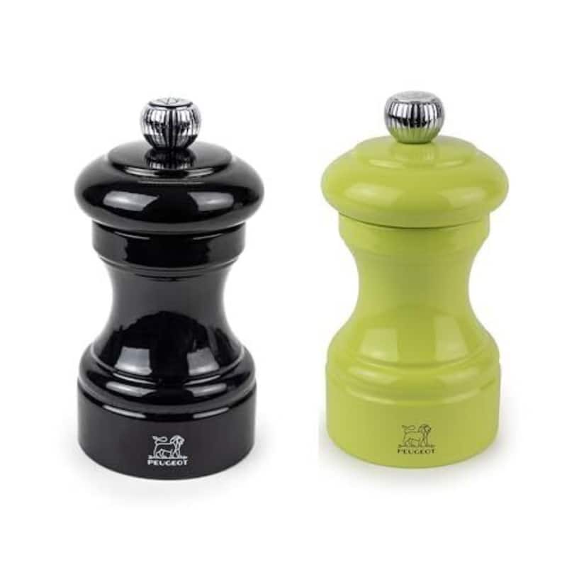 Peugeot Bistro Pepper and Salt Mill Set - 10cm - 4in. - Black and Pistachio