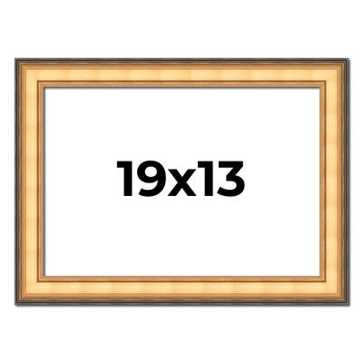 19x13 Frame Gold Plein Aire Solid Wood Picture Frame Width 2 Inches |