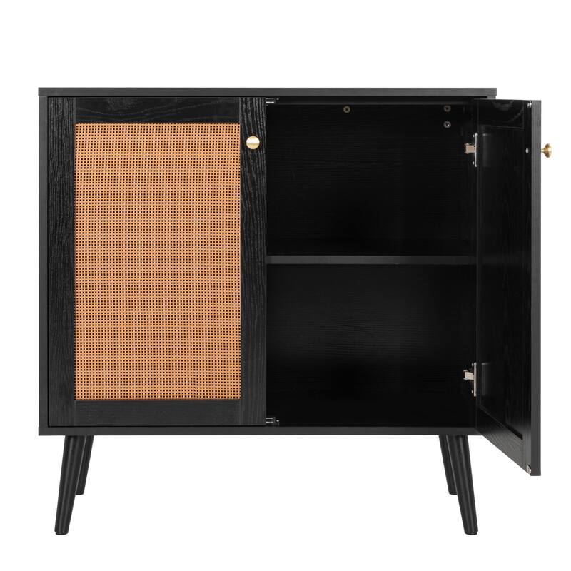 Nuu Garden Accent Storage Cabinet, Sideboard Buffet Cabinet with Rattan Doors