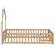 preview thumbnail 8 of 25, Twin Size House-Shaped Headboard Floor Bed with Fence and Small Door
