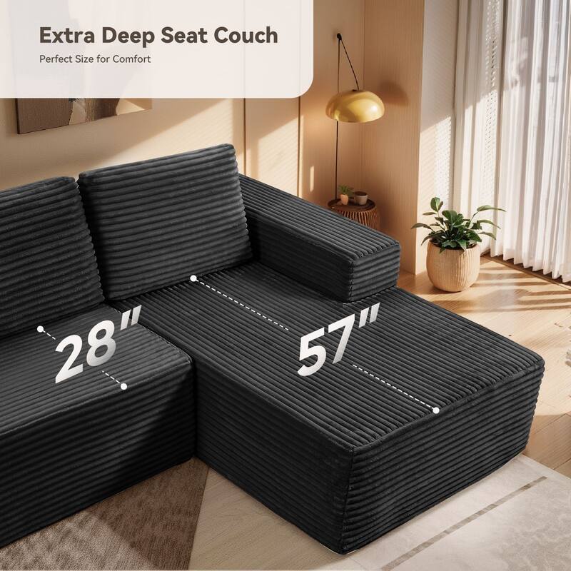 Pocassy L-Shape Loveseat Sofa Couch Living Room Futon Couch - 1 Set