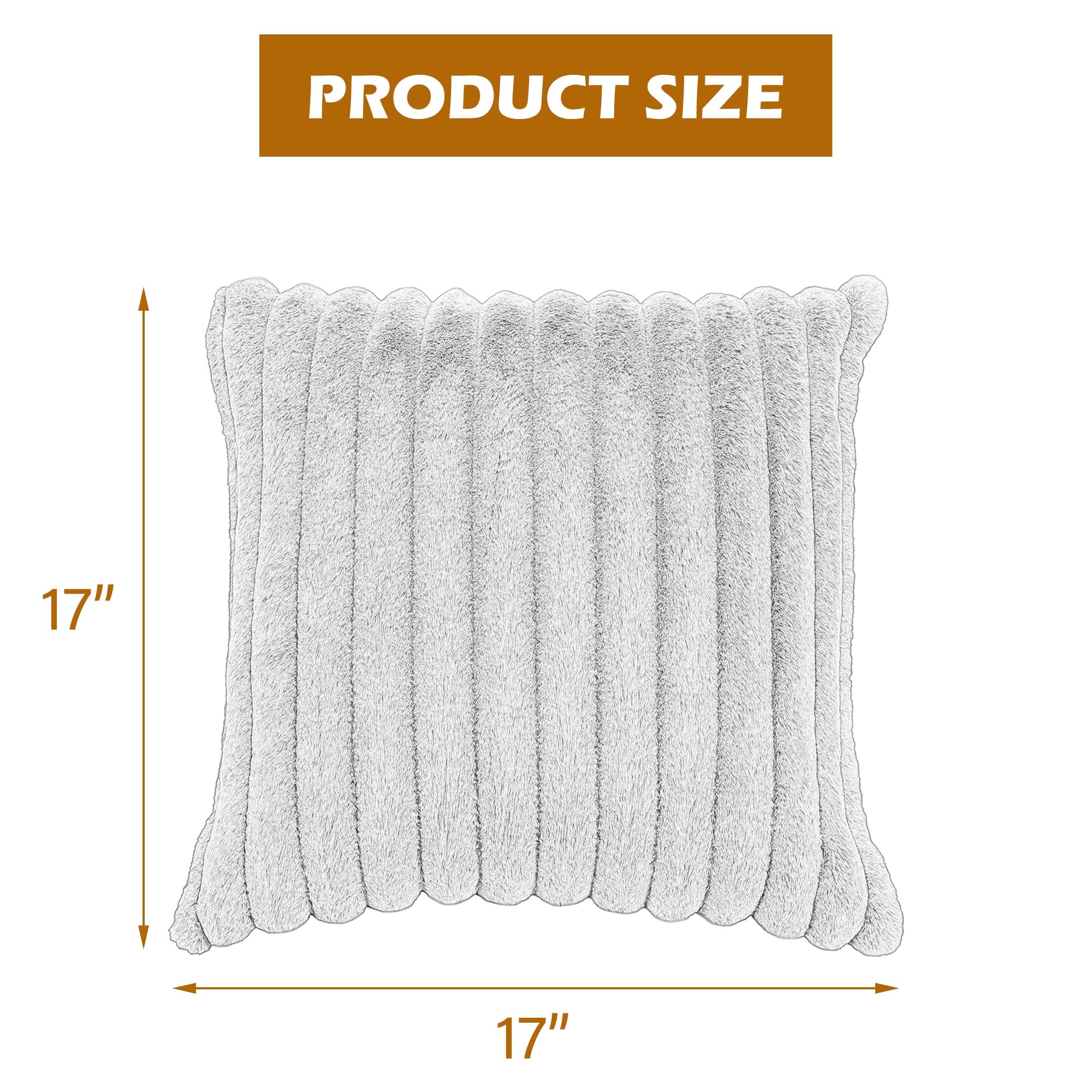Modern Stripe Faux Fur Throw Pillows Set of 2
