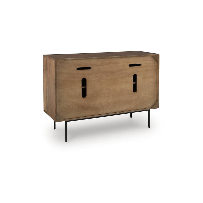 Signature Design by Ashley Juddins Light Brown/Black Accent Cabinet - 44.13" W x 16.25" D x 31.88" H