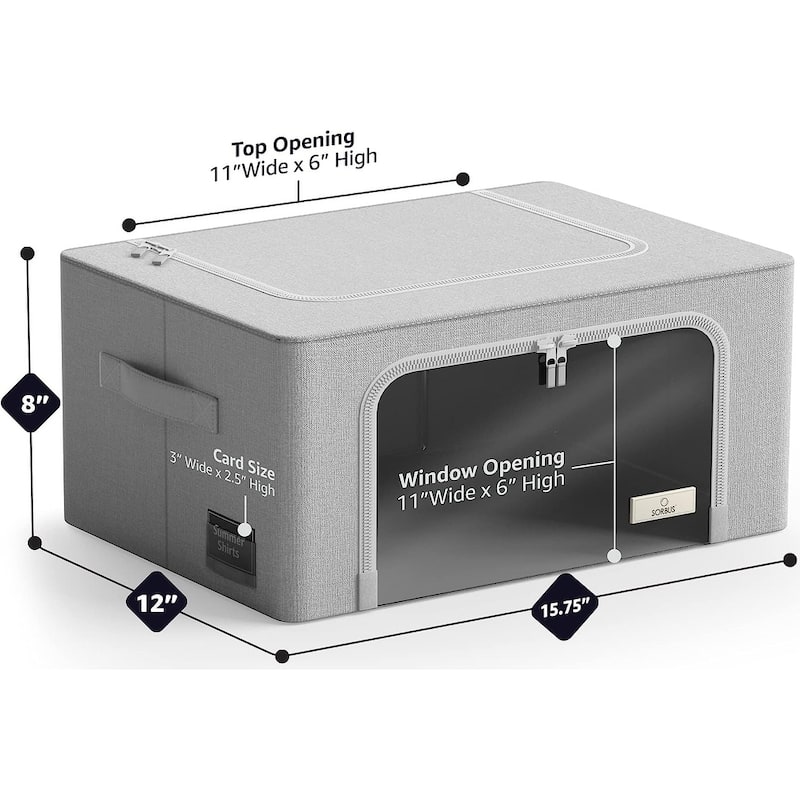 Storage bins with Window (Single) - 8'' H X 15.75'' W X 12'' D