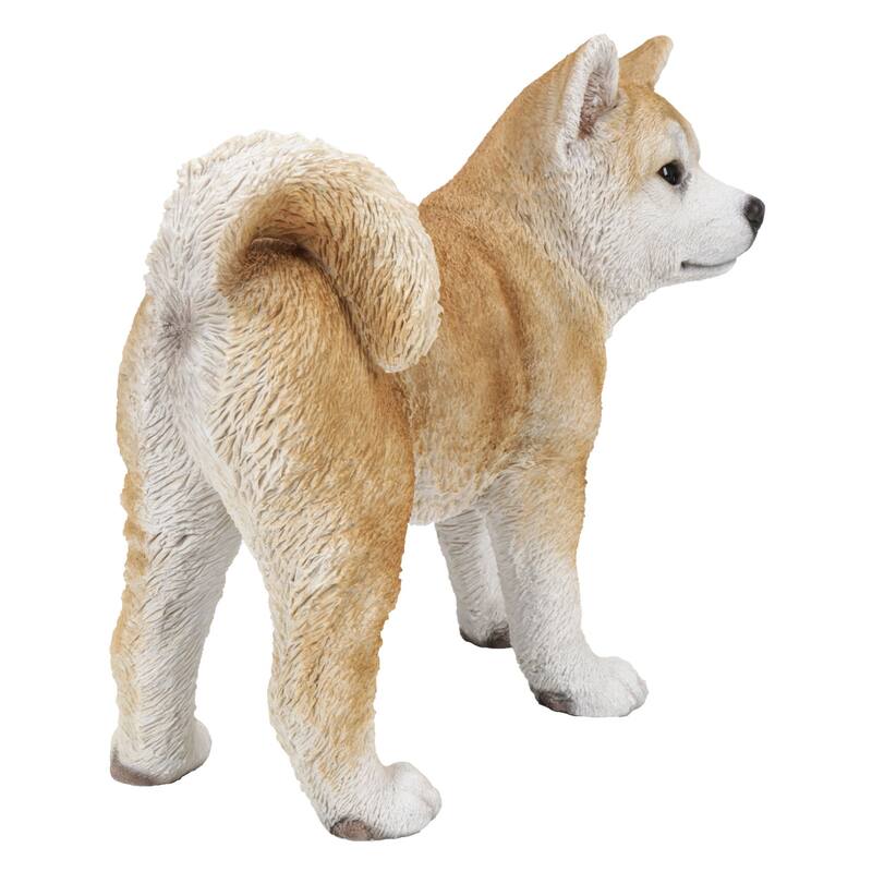 14" Standing Akita Dog Outdoor Garden Statue